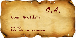 Ober Adolár névjegykártya